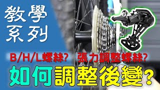 【教學系列】如何調整後變速器  單車後變速器介紹  變速調整教學 [upl. by Dyob465]