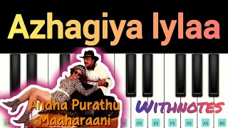 Azhagiya lylaa  PianoNotes  perfect piano  withnotes  Mobil piano  Walkband  keyboard notes [upl. by Ingra]