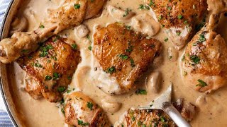 Chicken Fricassee  quick French Chicken Stew [upl. by Souza9]