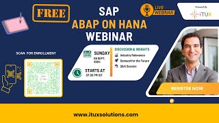 SAP ABAP On HANA Webinar Powered By iTUX itux sap abap hana webinar online [upl. by Carlotta462]