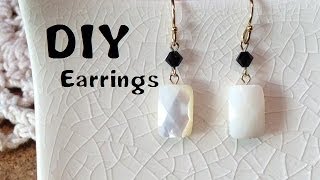 DIY Accessories 天然石★マザーオブパール ピアス 作り方 [upl. by Jacinta]