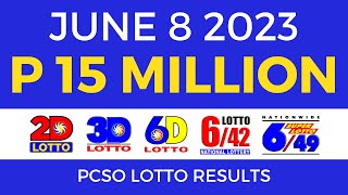 Lotto Result June 8 2023 9pm PCSO [upl. by Ynolem928]