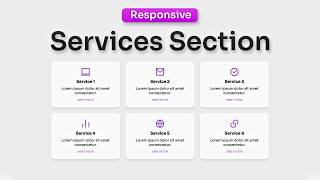 How to create a Responsive Our Services Section Using HTML amp CSS [upl. by Aisila]