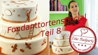 Fondanttortenspecial Teil 8  Torte mit Fondant überziehen  Torten stabeln  Finale [upl. by Anuait]