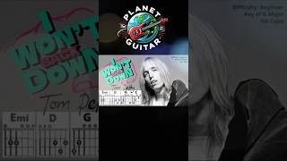 I WONT BACK DOWN NO CAPO by Tom Petty Beginner Guitar Chord TAB amp Strum PlayAlong shorts [upl. by Sparrow]