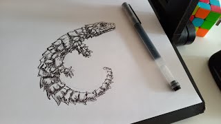 Рисунок Армадилло Поясохвост Ящерица с 0 за 20 мин Drawing Armadillo Lizard from 0 in 20 min [upl. by Mccomb990]