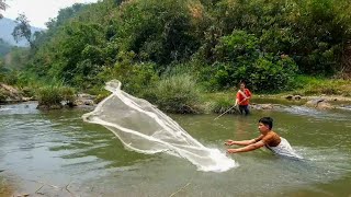 A Day Catching Fish In The River Cooking Dinner With My Daughter  Family Farm [upl. by Harihat]