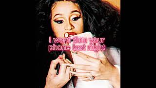 Cardi B  Thru Your Phone Sped Up Lyrics [upl. by Stanway]