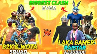 PRO B2K SQUAD VS RAISTARLAKA GAMERAJJUBHAI  BIGGEST CLASH EVER IN HISTORY  WHO WON [upl. by Cadell241]