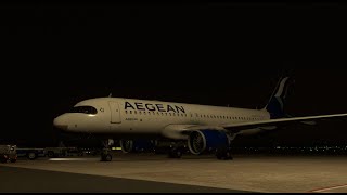 MSFS  Night Flight  Athens LGAVThessaloniki LGTSAthens LGAV  A320neo  Aegean Airlines [upl. by Cedric]