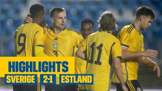 Highlights Sverige  Estland 21  Seger i regnig match [upl. by Chiarra]