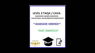 Level 3 Taqa  Cava Assessor Award Vocational Achievement Answers Pack [upl. by Sesmar]