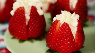 Cream Filled Strawberries Recipe Demonstration  Joyofbakingcom [upl. by Tur]