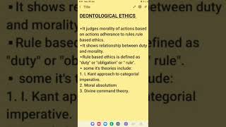 Deontological Normative ethics [upl. by Nilcaj]