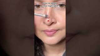 How to apply nose highlight ytshorts shorts makeup hack [upl. by Portwin632]