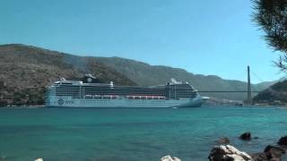 MSC Poesia at Dubrovnik port [upl. by Enelram]