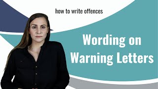 How to write offences on warning letters [upl. by Cadell]