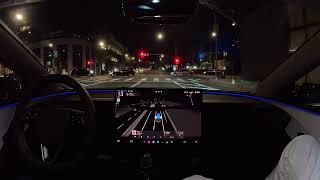 Raw 1x Tesla FSD 132 has some quick reflexes The Grove to West Hollywood [upl. by Toulon]