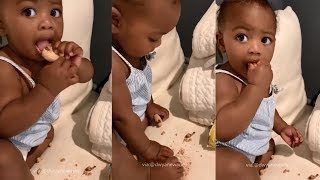 Dwyane Wades daughter Kaavia James takes her Dads Cookies [upl. by Eelyrehc570]