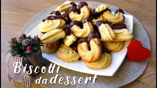 BISCOTTI DA DESSERT  di frolla montata [upl. by Euseibbob]