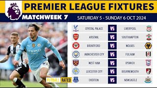 EPL FIXTURES TODAY  Matchweek 7  PREMIER LEAGUE FIXTURES 202425  EPL FIXTURES 202425 [upl. by Rrats752]