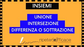 INSIEMI DI PRIMA SUPERIORE  Esercizi di unione intersezione e differenza insiemistica [upl. by Susie]