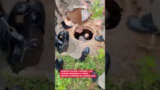 TRAFICANTE DO COMANDO VERMELHO TENTA SE ENCONDER DENTRO DE BUEIRO E É PRESO PELA POLÍCIA [upl. by Paquito]