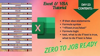 EXCEL amp VBA Tutorial  excel macro visual basic tutorial  Excel Formulas day 5 [upl. by Ahsiliw]