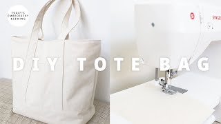 diy tote bag tutorialeasy to sewsewing pattern free sewing for beginners [upl. by Arahsak]