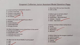 sccl Sccl Junior Assistant Model Question Paperసింగరేని జూనియర్ అసిస్టెంట్ మోడల్ ప్రశ్నపత్రం [upl. by Godwin]