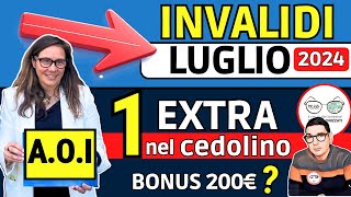 🔴 INVALIDI NOVITà LUGLIO ➡ Sì BONUS EXTRA ASSEGNO ORDINARIO AOI  NO BONUS 200€ INVALIDITÁ CIVILE [upl. by Colb208]