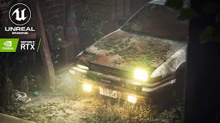 Saving Takumis Abandoned AE86 PT 2  Initial D  Unreal Engine 4 RTX [upl. by Lacie253]