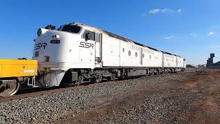 CLP12 amp CLF3 on ballast train at Bogan Gate NSW Tues 16th May 2023 [upl. by Biddie]