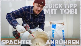 SPACHTELMASSE für TROCKENBAU Q1 amp Q2 richtig anmischen Knauf Uniflott 👷🏼‍♂️  Quick Tipp 05 [upl. by Annait]