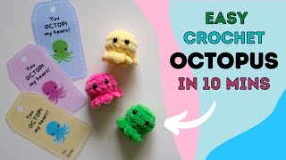 Crochet an Octopus in 10 minutes NO SEWING [upl. by Ahsikahs]