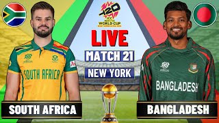 🔴 Live Bnagladesh vs South Africa T20 World Cup Match 21 Live Match Score  BAN vs SA Live match [upl. by Adnac]