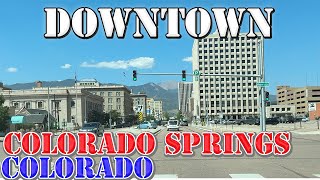 Colorado Springs  Colorado  4K Downtown Drive [upl. by Gilbertine]