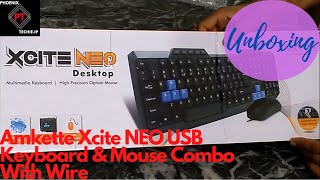 Unboxing Amkette Xcite NEO USB Keyboard amp Mouse Combo With Wire [upl. by Drain]