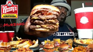 ☆☆Wendys Mukbang☆☆PRISON GUARD Storytime [upl. by Alyahc]