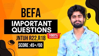 BEFA  Must amp Should learn these questions  JNTUH  R22 R18 [upl. by Dranyer]