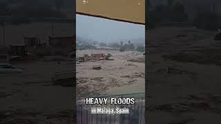 Flash flood in malaga spain  The powerful force of water that sweeps away everything in its path [upl. by Ellenehc]