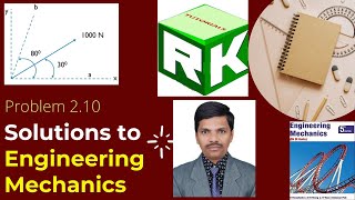 Problem 210 Solution to Engineering Mechanics Timoshenko Young Resolution of Force Components [upl. by Ekeiram702]