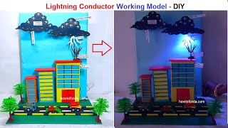 lightning conductor working model on tall building  inspire award science project diy  howtofunda [upl. by Eceinert]