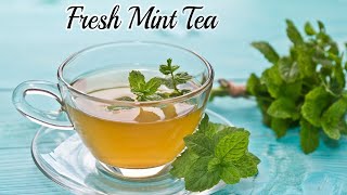 How To Make Fresh Mint Tea Wonderfully Hot Drink Peppermint Tea  EasyCookBook [upl. by Ahsinauj]