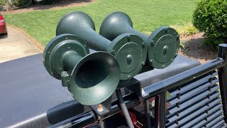 Real Train Horn on Truck Setup [upl. by Doloritas]