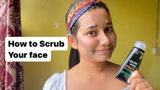 How to use Face Scrub  m Caffeine Coffee face scrub  Scrub at home [upl. by Yeldud]