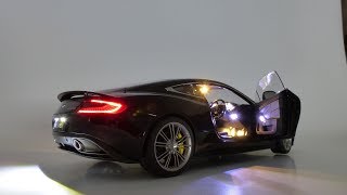 Review 118 LED Aston Martin AUTOart  Composite Scale Model  Diecast Car [upl. by Aenej]