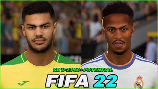 FIFA 22  BEST YOUNG CB U23 80 POTENTIAL WITH REAL FACES [upl. by Muncey]