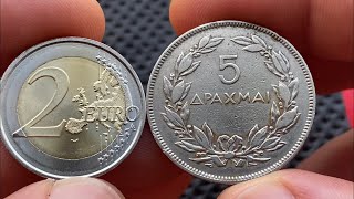 2 euro 2024  Greece 5 drachmas 1930 [upl. by Leinnad706]