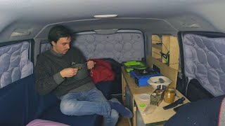 Un notte invernale nella mia piccola casa mobile Fiat Doblò camperizzato [upl. by Om419]